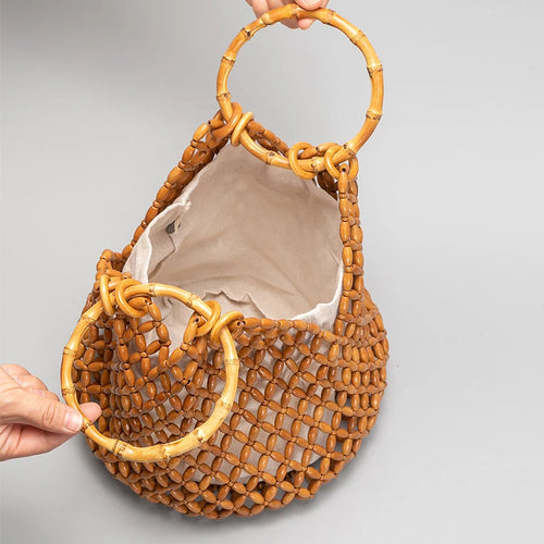 Atto Bamboo Handle Bucket Bag