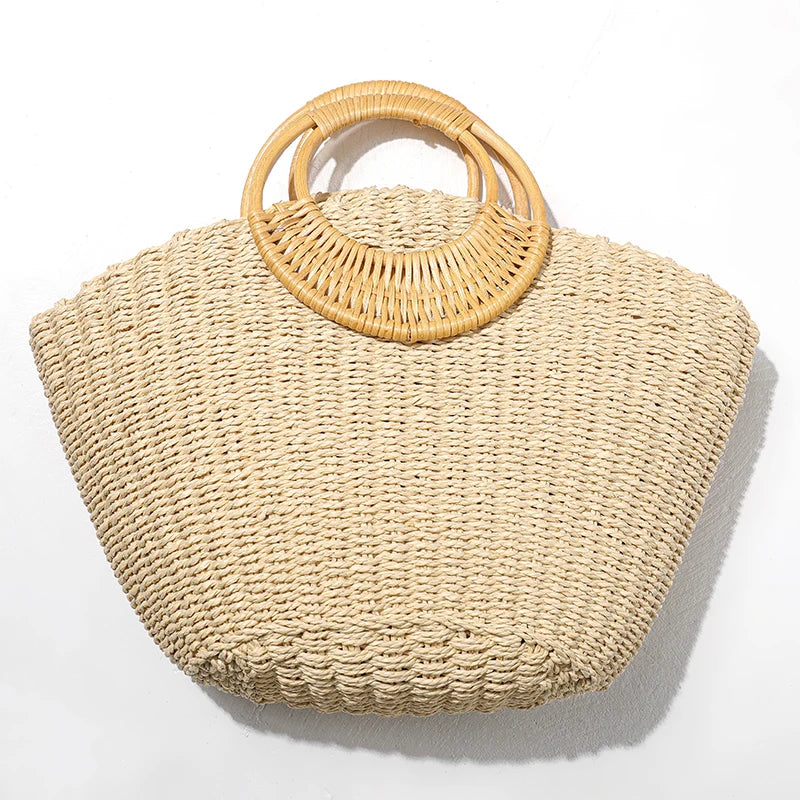 The Santorini Straw Beach Bag