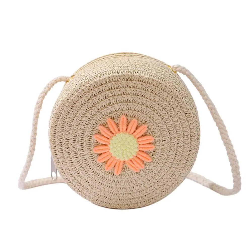 Shell Shape Straw Crossbody Shoulder Bag