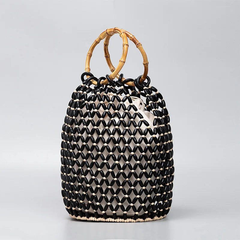 Atto Bamboo Handle Bucket Bag