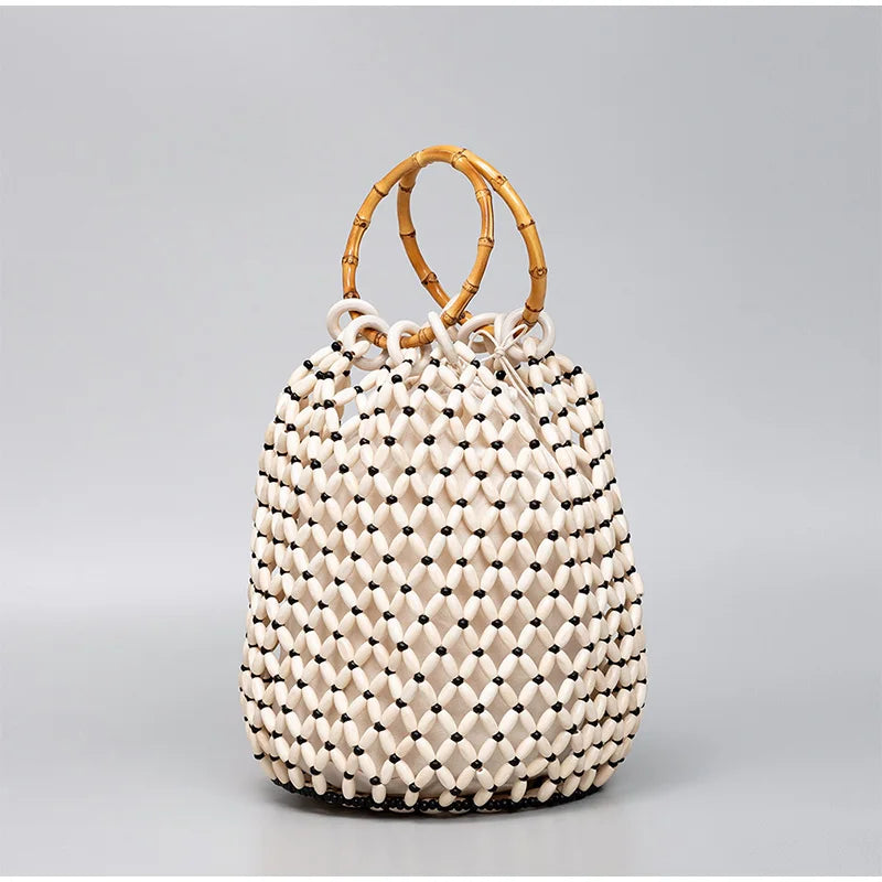 Atto Bamboo Handle Bucket Bag
