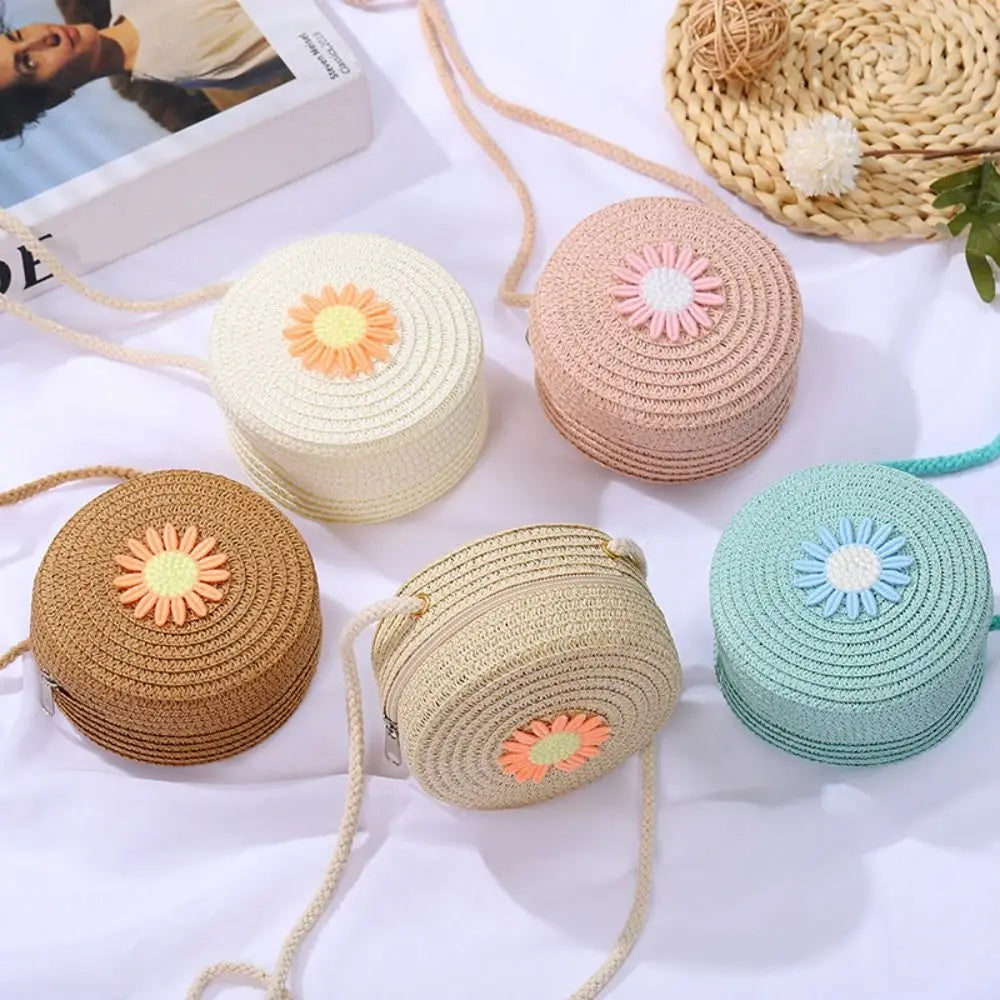 Shell Shape Straw Crossbody Shoulder Bag