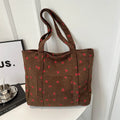 Strawberry Corduroy Beach Tote