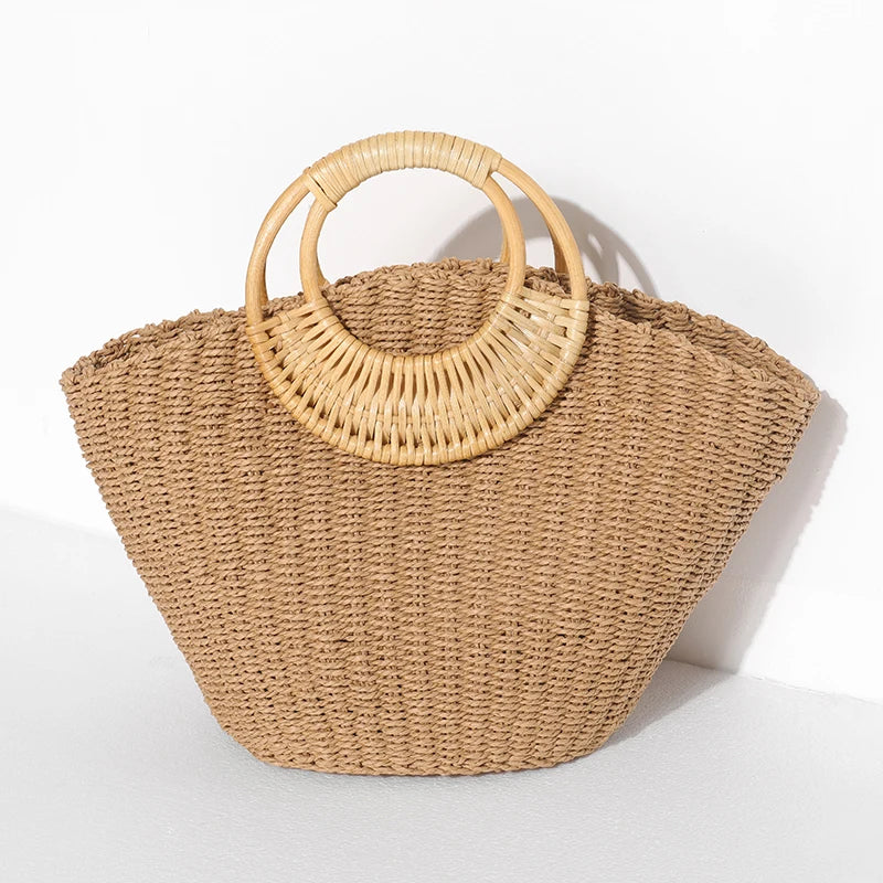The Santorini Straw Beach Bag
