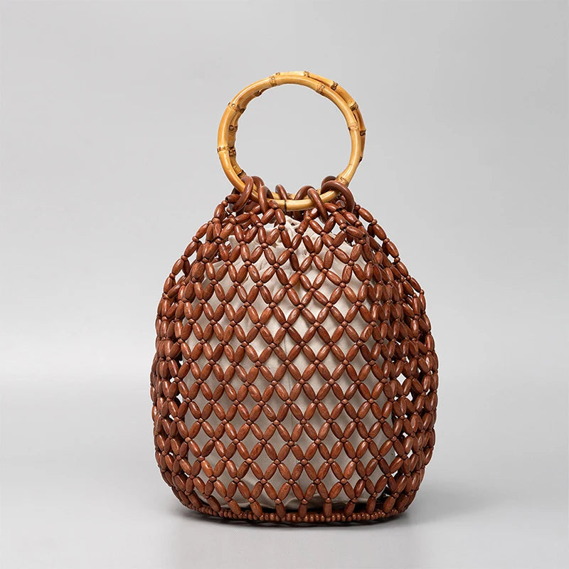 Atto Bamboo Handle Bucket Bag