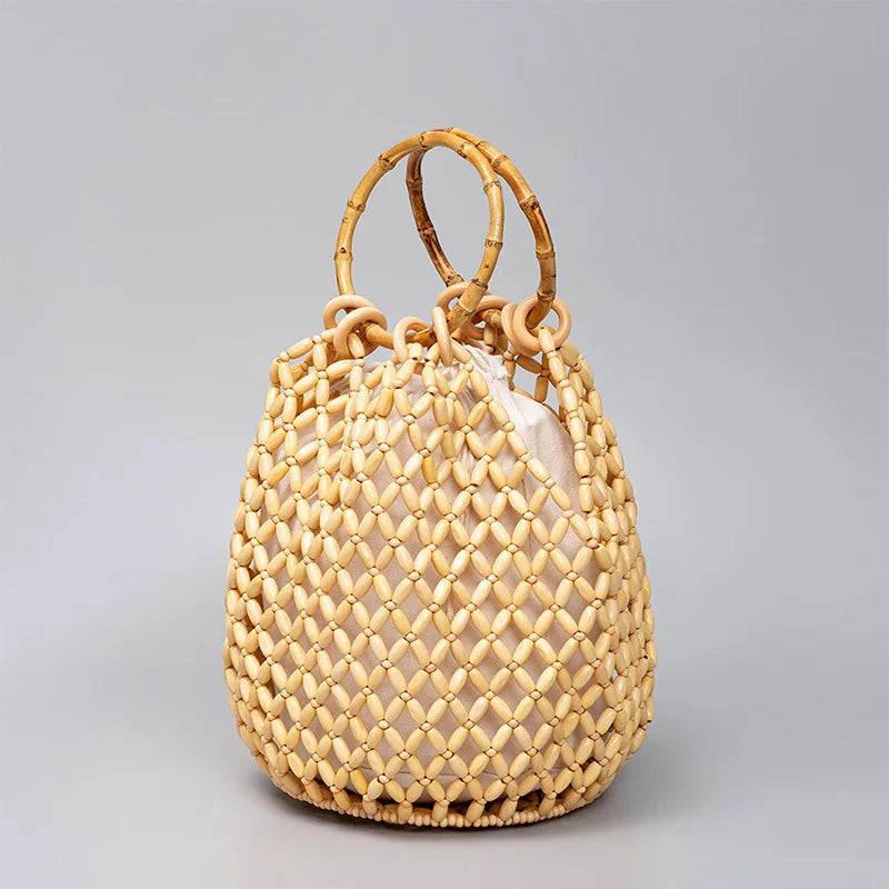 Atto Bamboo Handle Bucket Bag