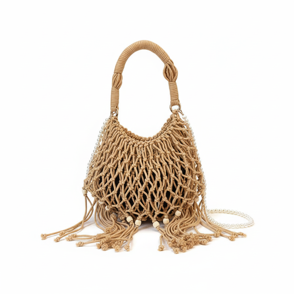Bohème Tassel Bag – Khaki Product Shot