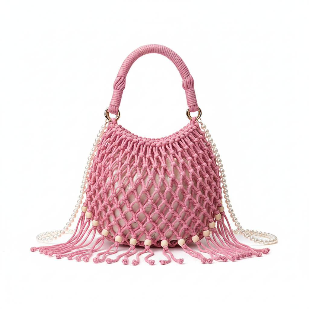 Bohème Tassel Bag – Pink Product Shot