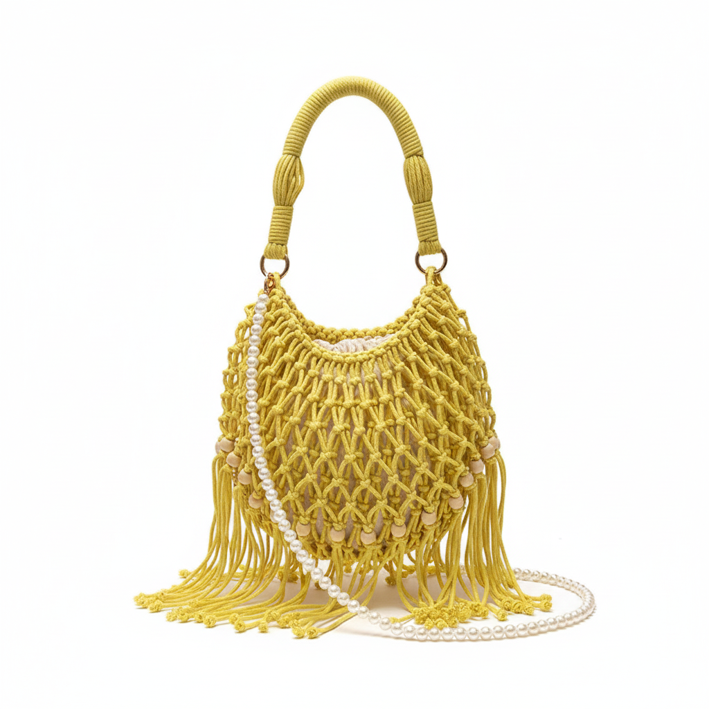Bohème Tassel Bag – Yellow Product Shot v2