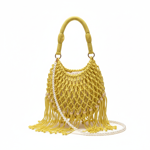 Bohème Tassel Bag – Yellow Product Shot v2