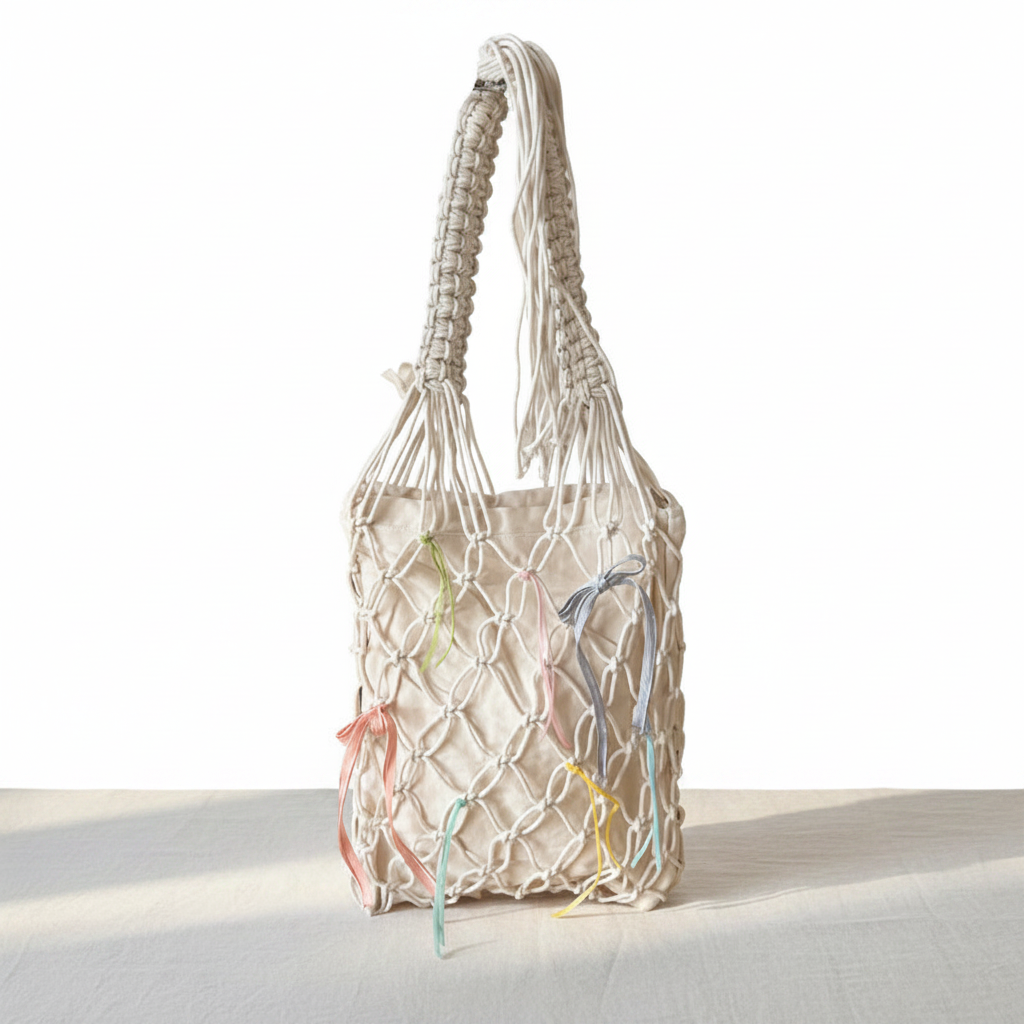 Confetti Tassel Woven Tote — Hero