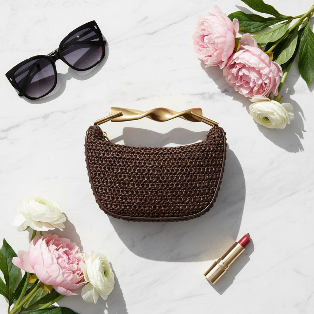 Dark Coffee Celeste Half-Moon - Flat Lay