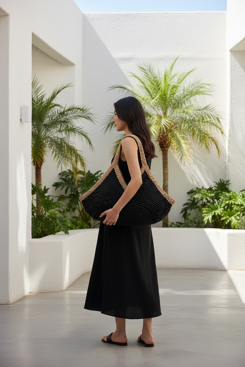 Havana Oversized Knit Tote – Courtyard Lifestyle
