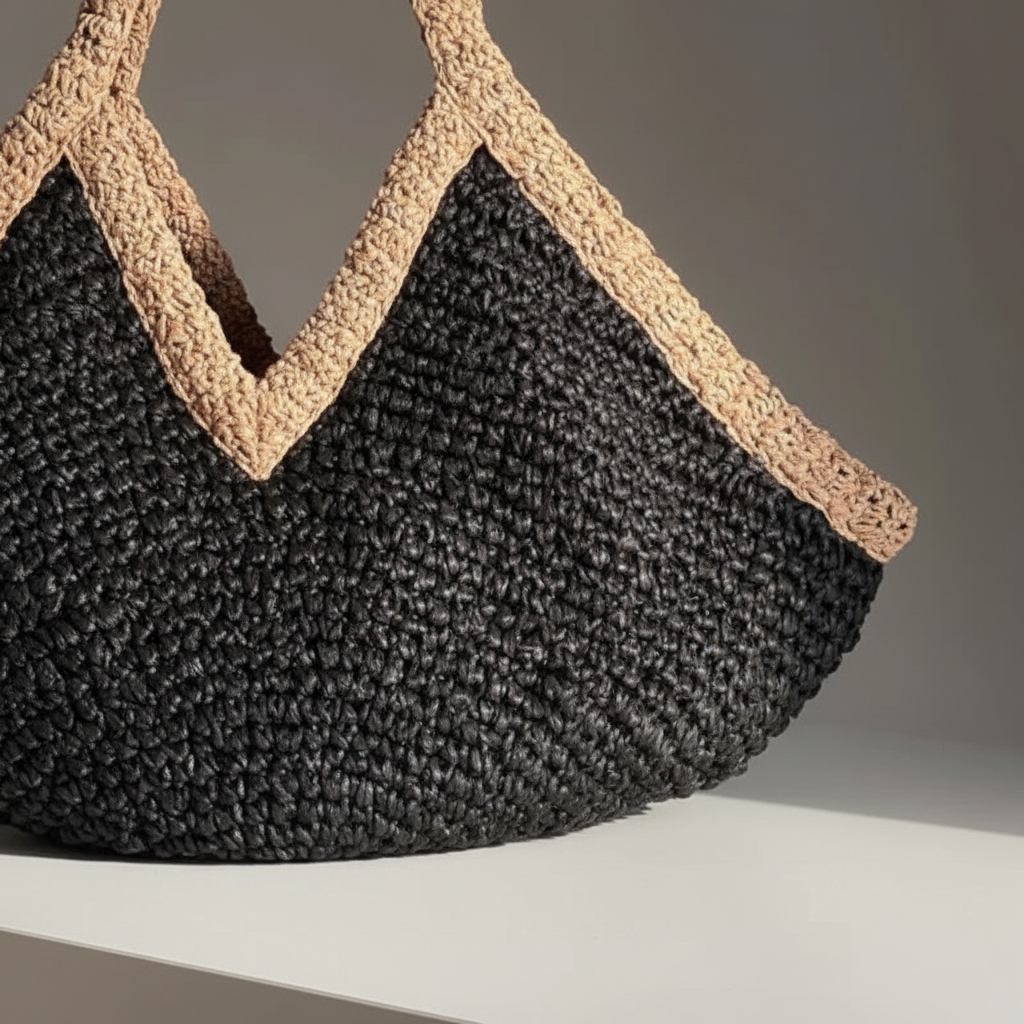 Havana Oversized Knit Tote – Texture Detail