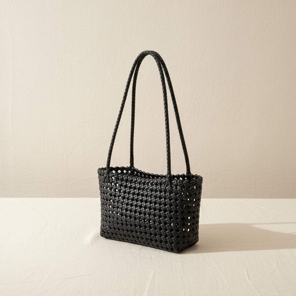 Jardin Woven Basket Bag — Hero Black