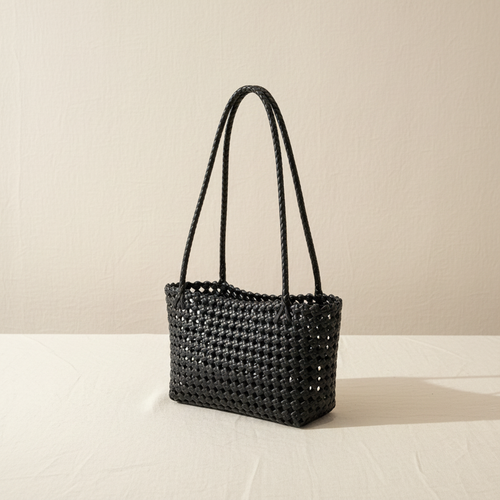 Jardin Woven Basket Bag — Hero Black