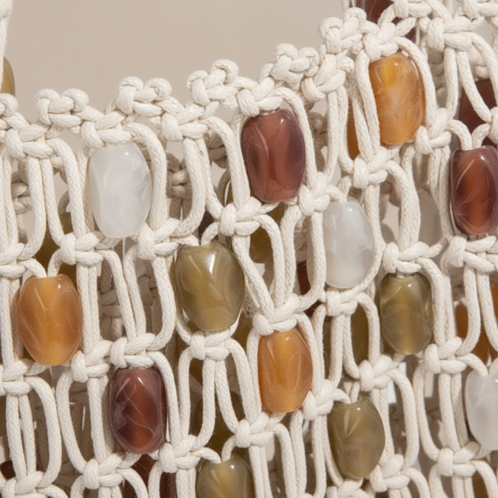 Lattice Beaded Tote – Detail