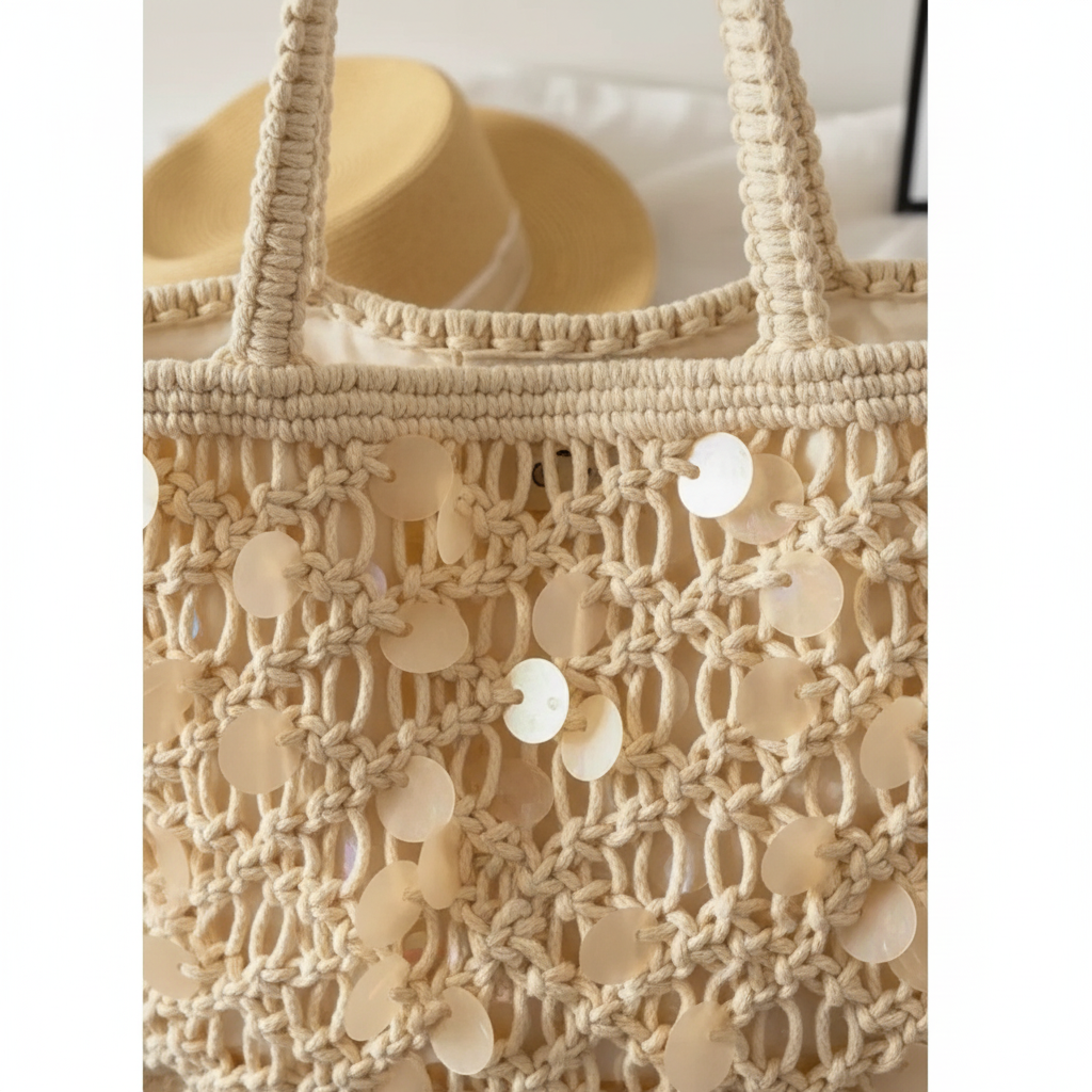 Lumière Sequin Woven Tote — Detail