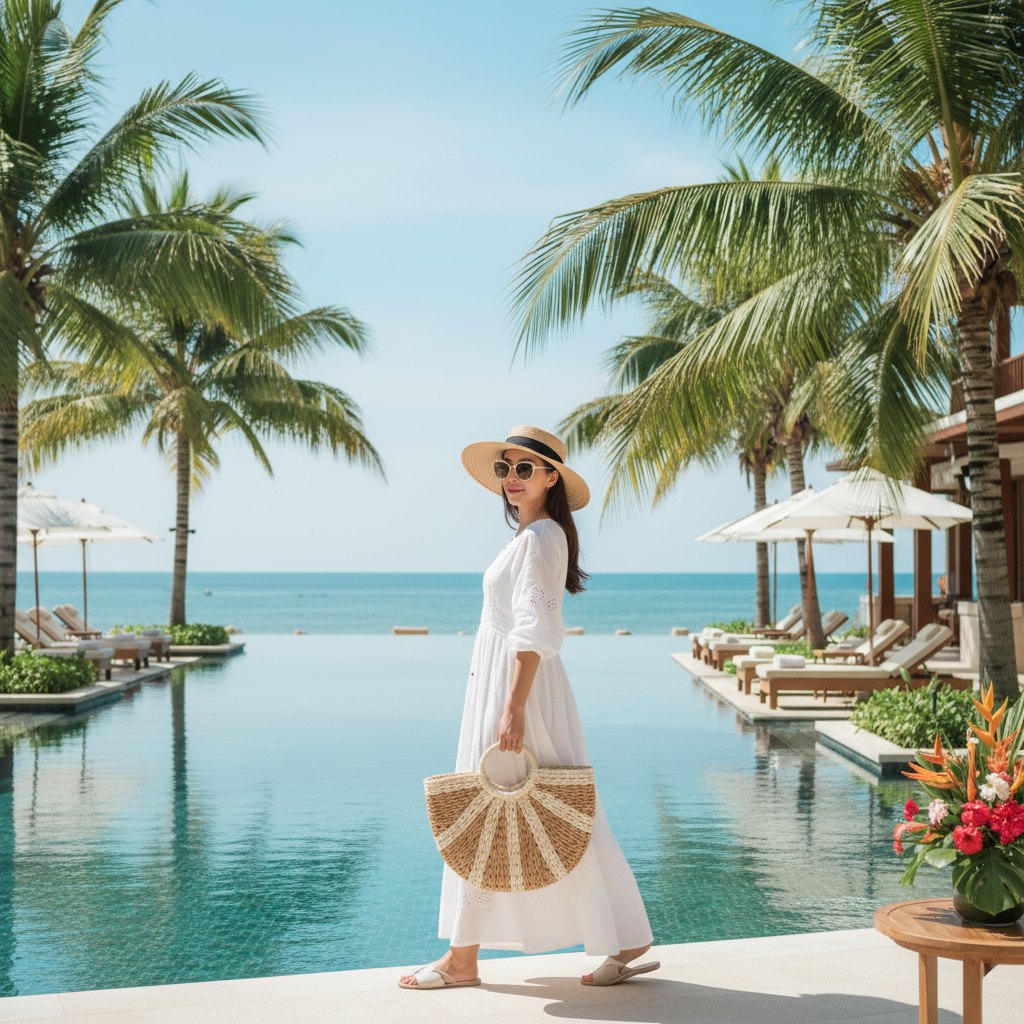 Resort Poolside Scene