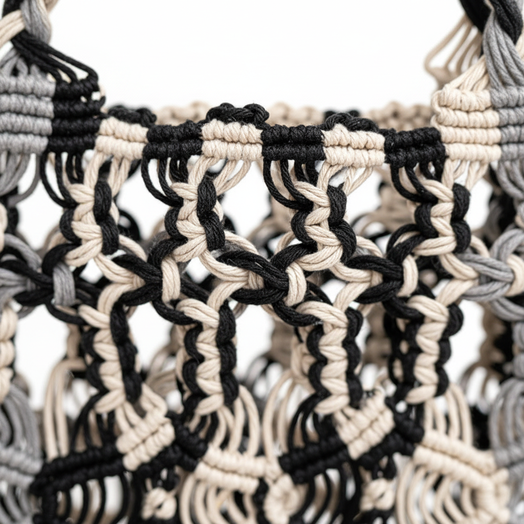 Solara Woven Tote – Stone Detail