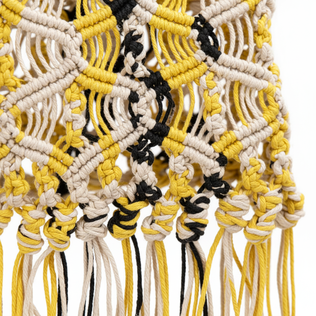 Solara Woven Tote – Yellow Detail